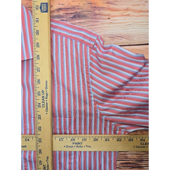 Peter Millar Pink Striped Cotton Long-Sleeve Dress Shirt Medium - Picture 6 of 6